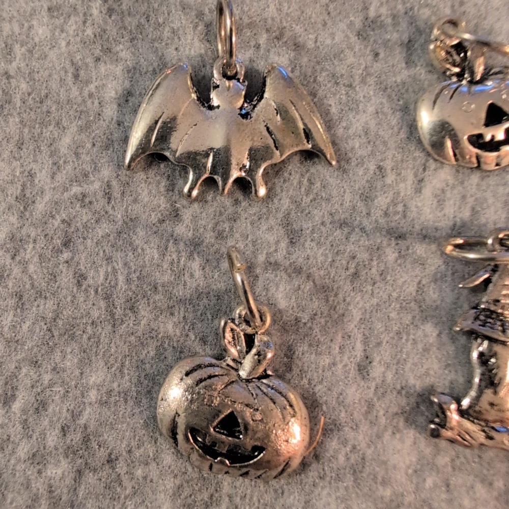 Halloween Charms Lot Bat Pumpkin Witch Black Cat Trick or Treat Jewelry‎ Making - Picture 2 of 5